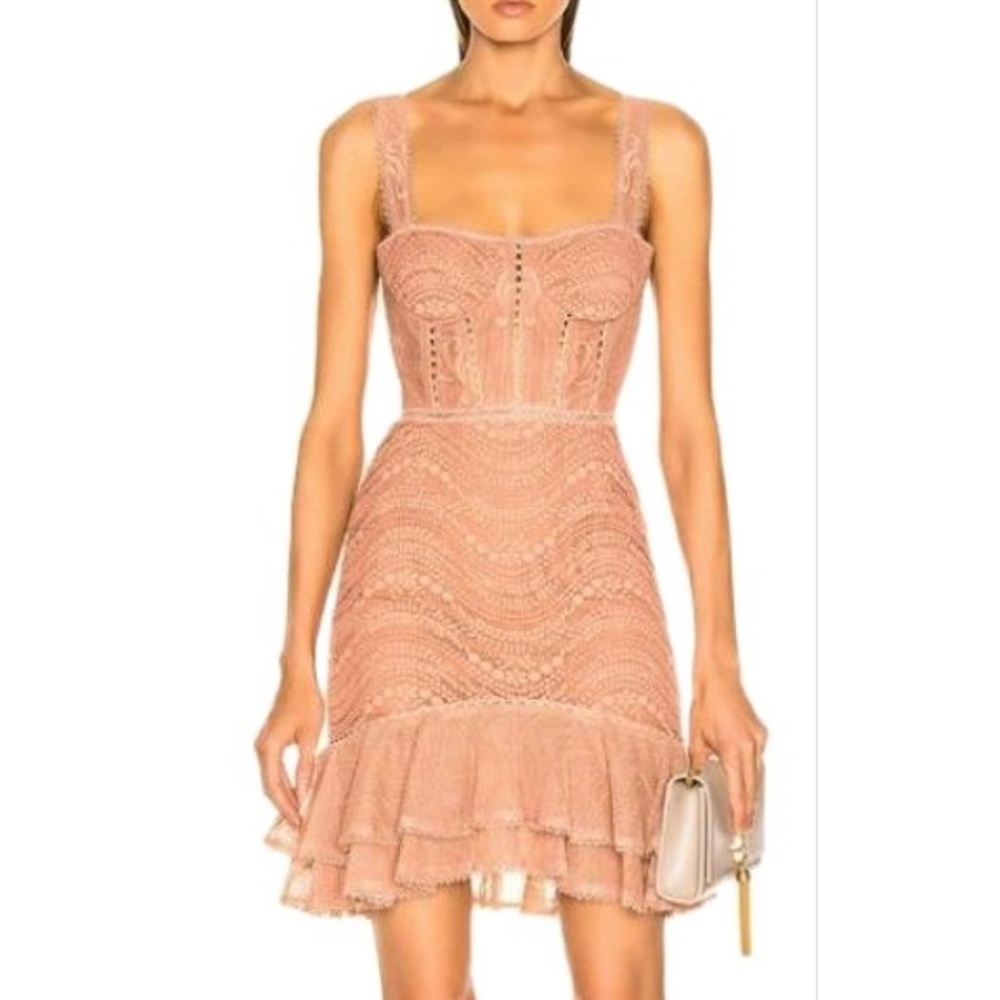 Jonathan Simkhai Pink Lace Bustier dress size 2
